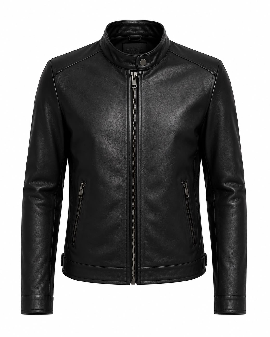 Black Leather Café Racer Jacket