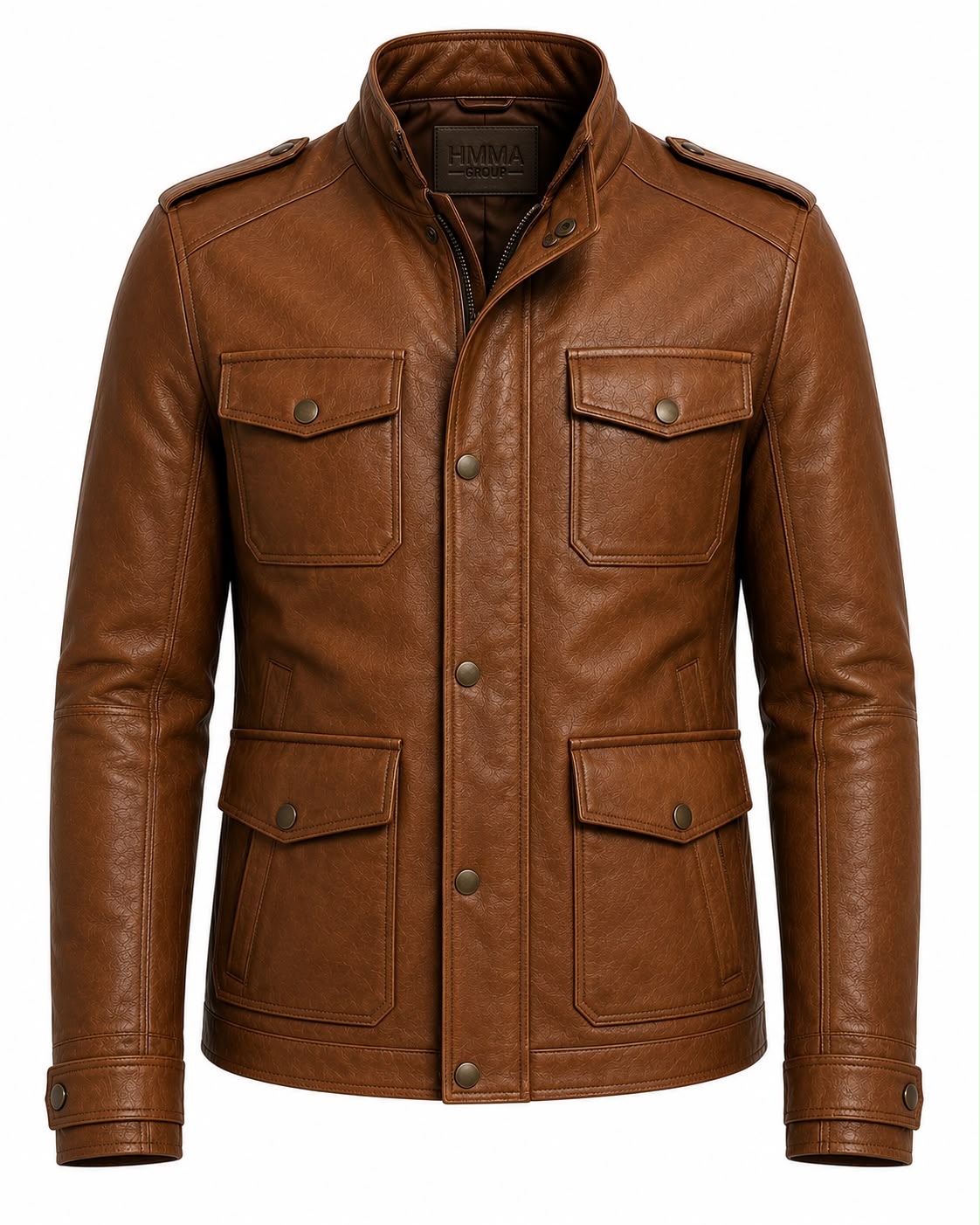 Multi-Pocket Field Leather Jacket