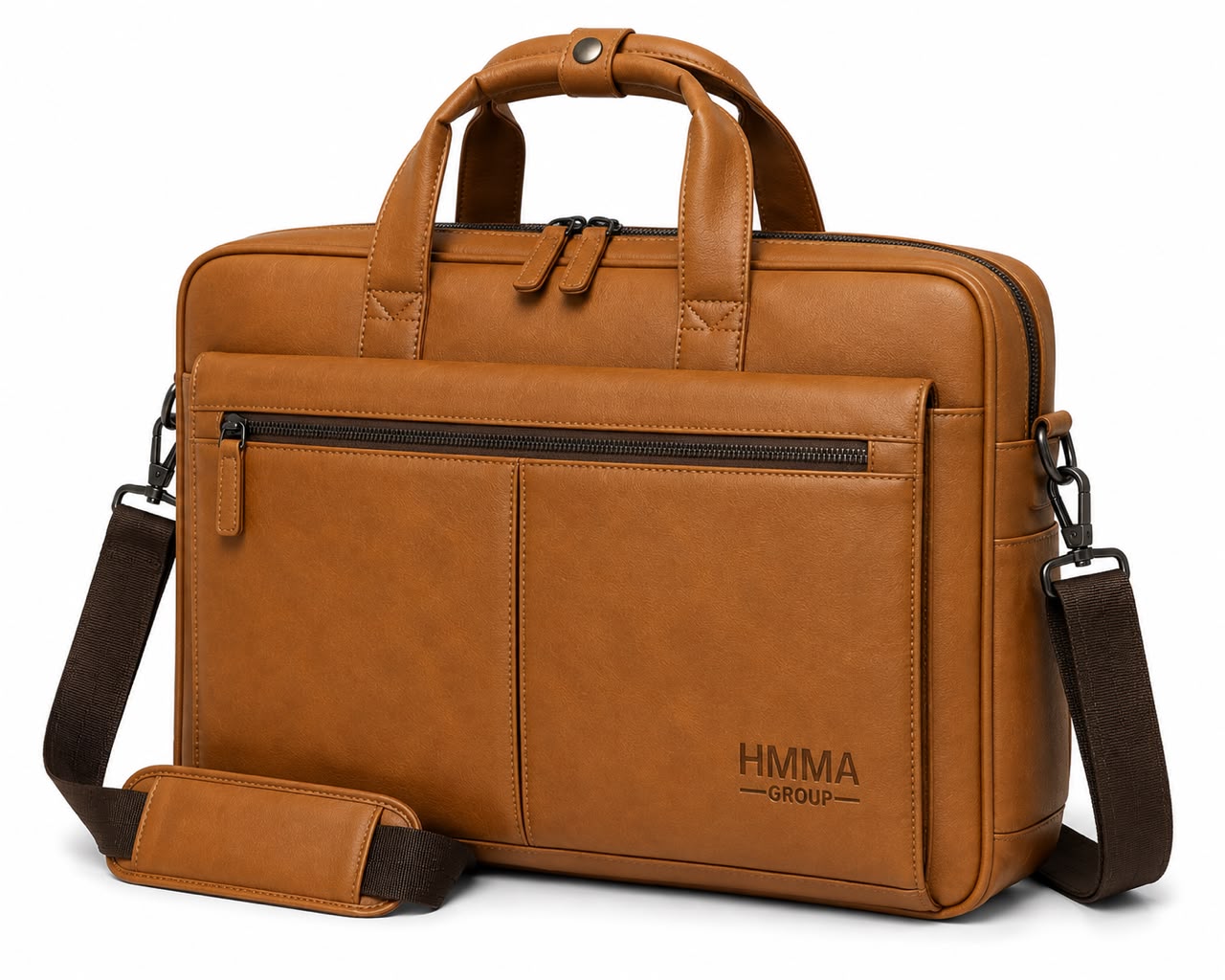 Tan Leather Laptop Briefcase